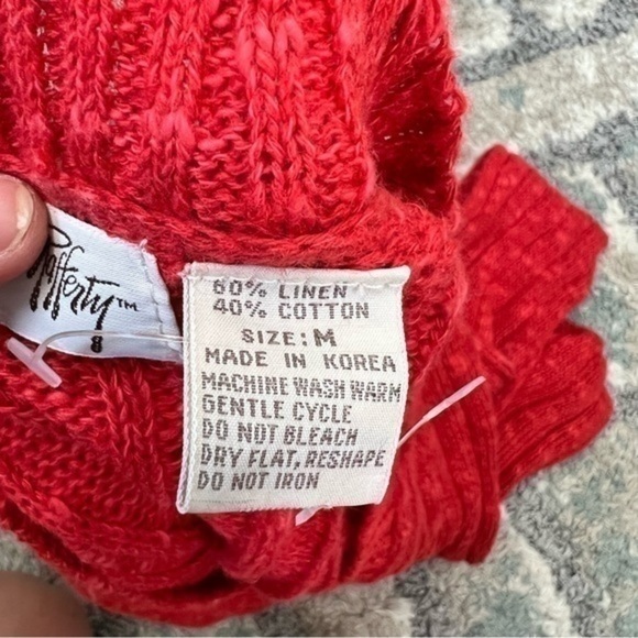 Rafferty cardigan sweater womens size medium linen blend red button down - Picture 8 of 9